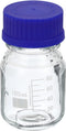 PATIKIL 100mL Reagent Media Bottle, 1Pcs Round Graduated Glass Storage Bottle with Blue Screw Cap for Chemistry Lab,