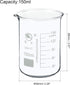 PATIKIL 150ml Low Form Glass Beaker, 3.3 Borosilicate Glass Graduated Printed Scale Measuring Cups with Spout for Kitchen Lab Liquids Transit Boiling by PATIKIL