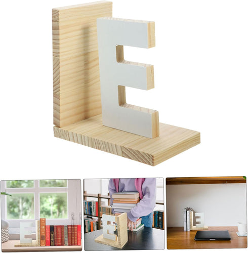 DOITOOL Elegant Wooden Bookends - Decorative Desk Book Organizer