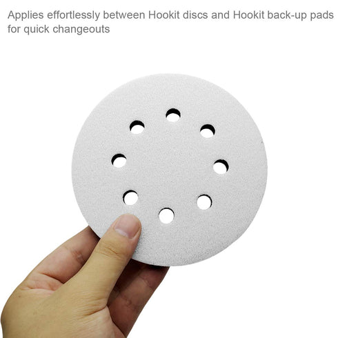 2 Pack 5 Inch 8 M-jump Holes Sponge Cushion Buffer Orbital Sander Foam Pad Backing Pad - Hook and Loop Soft Interface