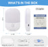Hiwrolat Dimmable 2 Pack Motion Sensor Night Light, LED Warm White Type-C Rechargeable Battery, for Hallway, Bathroom