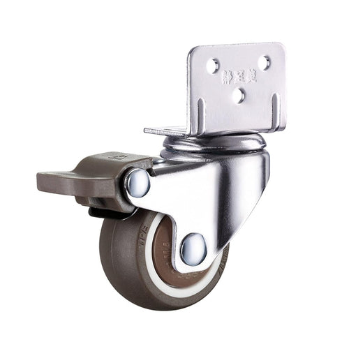 ESXSWYDR 4PCS 1/1.25/1.5/2 inch 4PCS(B,1 inch) Furniture Casters Crib Rubber Wheel L Type Swivel Mute Brake Caster