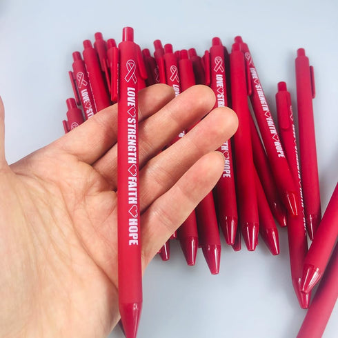 Red Ribbon Pens AIDS Day Heart Disease Awareness Pen Red Ribbon Week Supplies Bulk by Alodidae