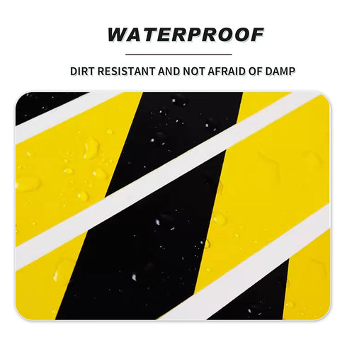 2 Inch x 110 FT Black & Yellow Floor Marking Tape, High-Visibility Adhesive Hazard Tape for Caution and Aisle Marking