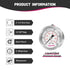 0-100psi/kpa Glycerin Filled Pressure Gauge, 2-1/2" Dial Size, Stainless Steel Case, with Vent Valve, 1/4" NPT Center Back Mount, 2-1-2% Accuracy, for Measuring Gas Liquid Pressure