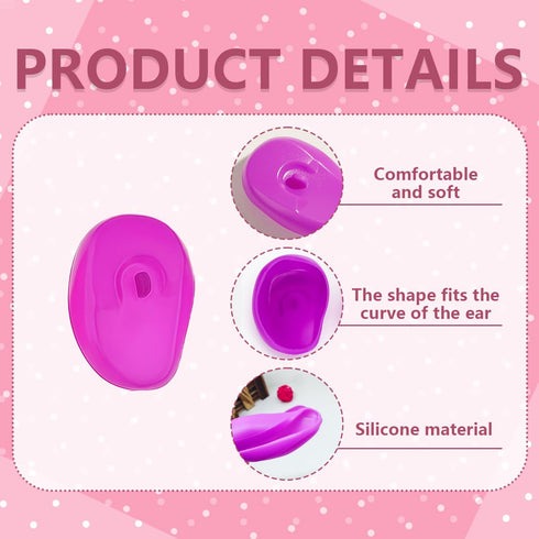 Happyupcity 3Pairs Multi-Color Silicone Hair Dyeing Earmuffs Hairdressing Ear Covers Waterproof Soft Ear Protectors Ear