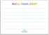 Personalized Camp Stationary for Boys and Girls - Stationery Note Cards with