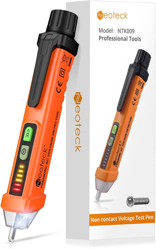 Neoteck Non-Contact AC Voltage Tester Pen, AC 12-1000V, LED Flashlight, Buzzer Alarm for Wire Judgment
