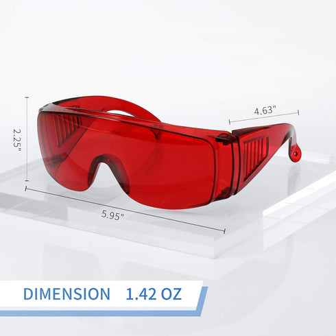 Annhua Dental Glasses Protection, Anti-Fog Dentist Spectacles Red Goggle Shield for Teeth Whitening Light