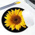 Sunflower On Black Mouse Pad, Round Non-Slip Rubber Mousepad for Laptop Office Computer Decor, Cute Desk Accessories