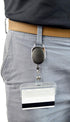 Specialist ID Premium 2 Pack Carabiner Badge Reels with Half Card Holders - Secure Swipe Access for POS Cards