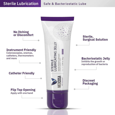 (4 2.9oz) Medcosa Sterile Lube - Surgical Lube - Medical Lubricant - for Body Piercing - Water Based Lubricating Jelly