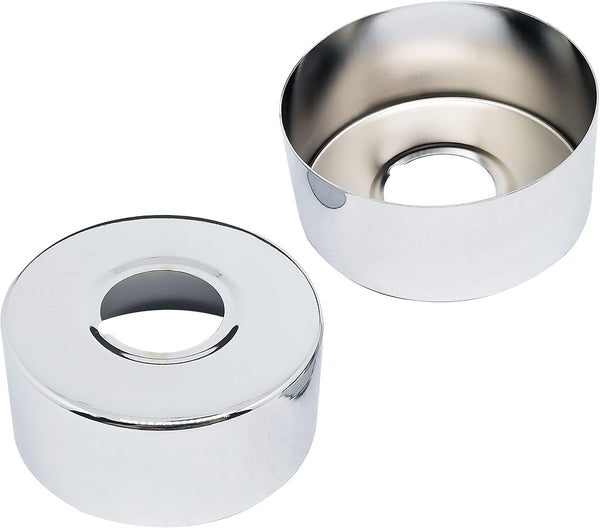 30mm High Stainless Steel Circular Plane Faucet Decorative Cover, 2pcs for 3/4inch Pipe