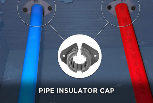 PXINS012-10 1/2 in. PEX Insulator Cap, Hard Plastic (10 Pack), Gray