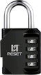 RESET-060 4 Digit Combination Lock | Outdoor Padlock for School Gym Sports Locker, Toolbox, Gate, Black