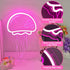 Dimmable Jellyfish Neon Sign for Bedroom Decor, Handmade Jelly fish Neon Signs for Wall Decor, Pink LED Seajelly Neon