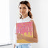 Aslsiy 3 1.5 Inch Kids Ring Binder Gradient Salmon Ice Cream Girls Round Clipboard Binder Decorative Harcover Binders
