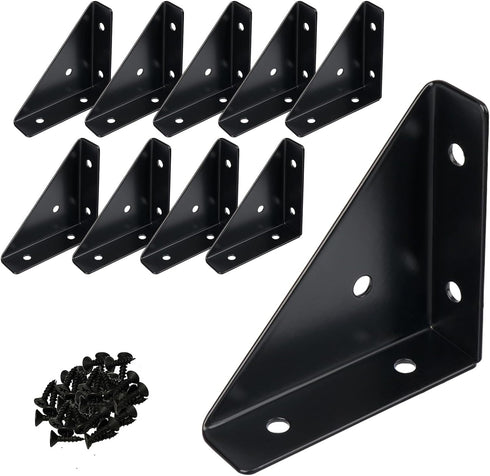 2-9/16" Corner Brace L Bracket for Wood 10 Pack Solid Steel Triangle
