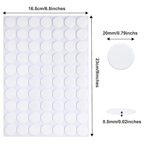 JANYUN 280 Pcs Double Sided Sticky Dot Stickers, Clear Sticky Tack for Festival Decoration (20mm, 280)