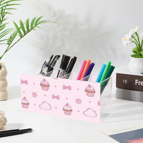 Generic Packet Coquette Bows Sweet Cupcakes Pastel Pencil Box Acrylic Shower Caddy Drink Organizer Pen Holders