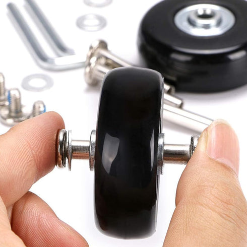 50 x 18mm Set of 4 Luggage Suitcase Replacement Wheels, Rubber Swivel Caster Bearings
