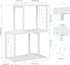 Vfelf 3-Tier Desktop Bookshelf Organizer, White Desk Shelf with Metal Hook Workspace Organizers for Desk Organization