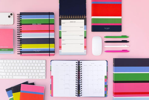 Kate Spade New York Soft Cover Triple Notebook Set, 3-Pack, Lined Travel Journals with 80 Pages Per Book, Sunny Day
