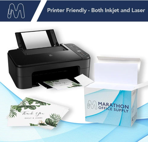 MOS A2 Invitation Envelopes – 4-3/8" X 5-3/4" White Self Seal Mailing Envelopes (500 Count) – 120GSM/32LB Heavy Duty