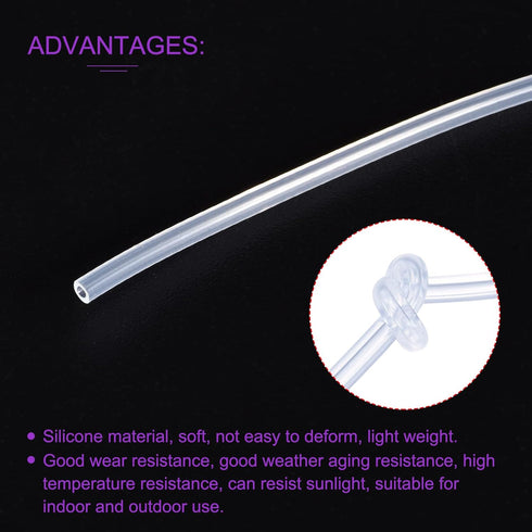 DMiotech 5/64" ID 1/8" OD 16 Feet Clear Silicone Tube for Water Air Pump