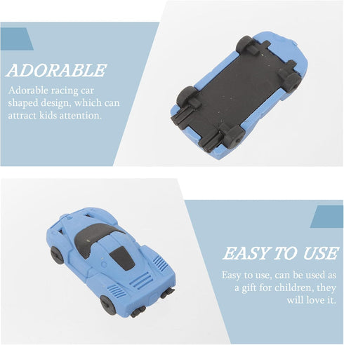 Mini Novelty Erasers, 20pcs Cartoon Rubber Erasers, Plastic Racing Car Shape for School Student Stationery