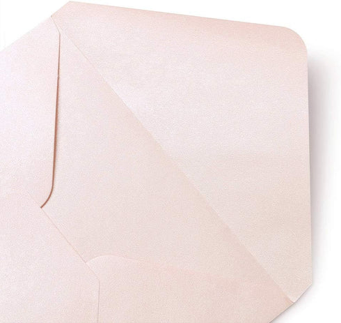 PONATIA 50 PCS/Pack A7 Envelopes - Shiny Blush Pink - 5.25 x 7.5'' - Perfect for 5 x 7'' Wedding Invites