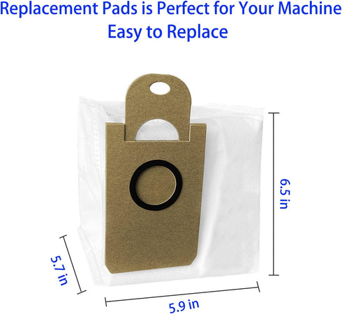 Replacement Dust Bags for iHome AutoVac Nova/Halo/Self Empty, AIRROBO T10+ Ultenic T10, Laresar L6 Pro, Neabot NOMO N2,