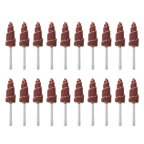 20Pcs Sanding Cone Grinding Wheel - Cone Shape Sandpaper Tapered Cartridge Roll Sanding Polishing Flap Wheel 80 Grit