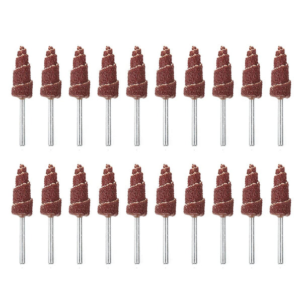20Pcs Sanding Cone Grinding Wheel - Cone Shape Sandpaper Tapered Cartridge Roll Sanding Polishing Flap Wheel 80 Grit