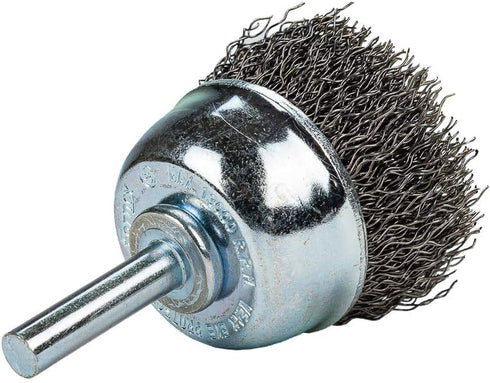 Forney 60004 Cup Brush, Coarse Crimped Wire with 1/4-Inch Shank, 1-1/2-Inch