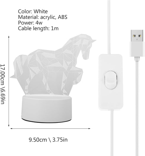 3D Alipis Animal Shape USB Bedside Lamp Portable Decorative Night Light Led Visual Desk Lamp for Bedroom Kids Girls