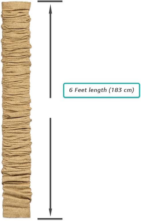 ELFCAB 1 Pack 6Feet Chandelier Chain Cover & Fabric Cord Cover Length for Chandelier Lighting Wires Natural Burlap Easy