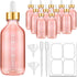Pink Dropper Bottles 4oz, Bumobum Oil Bottles for Hair Glass Eye Dropper