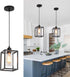 AOJUNSANSAN Black Pendant Lights for Kitchen Island Industrial Lantern Pendant Light Fixtures with