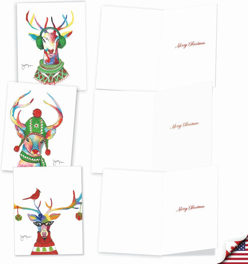 The Best Card Company Variety Pack of 10 Christmas Greeting Cards with Envelopes, Humor Holiday Assortment (10 Designs)