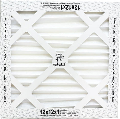 1Pcs ECO POWER 12x12x1 Air Filter MERV 11, Pleated HVAC AC Furnace Replacement (Actual Size: 11.6 x 11.6 x 0.75)