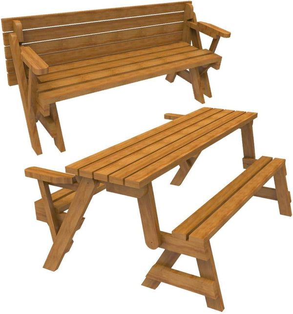 Woodworking Plan to Build a Convertible Folding Bench/Picnic Table (Not a RTA