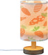 FUGIDOG Easter Carrot Bedside Table Lamp for Bedroom LED Nightstand Lamp with Wood Base & USB Port Linen Shade Desk