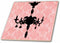 3dRose Black Chandelier Against A Pink Damask Background 8 Inch Ceramic Tile