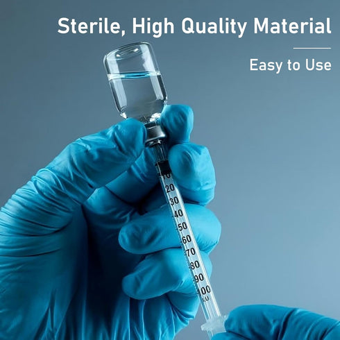 U-100 1/2ml Syringe with Needle, 31G 5/16" 8mm, Disposable Pack of 100