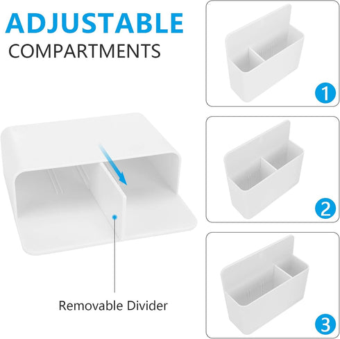 White Magnetic Pencil Cup, Locker Organizer for Pencil Storage with Strong Magnet for School and Office Supplies