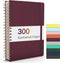 Forvencer A4 Lined Spiral Journal Notebook, 300 Numbered Pages, 11" X 8.5" for Writing, Burgundy