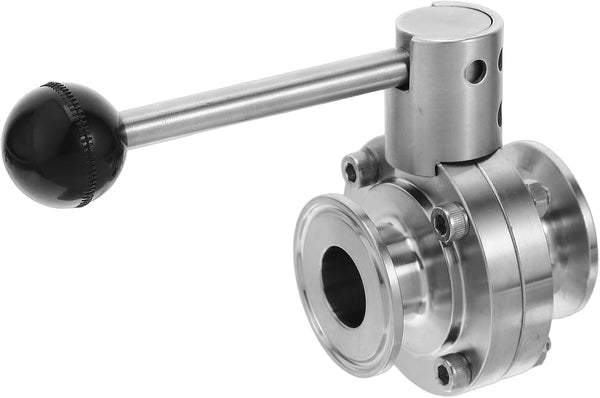 Ipetboom Sanitary Stainless Steel Butterfly Valve 304 Tri Clamp 25 Lightweight with Lever