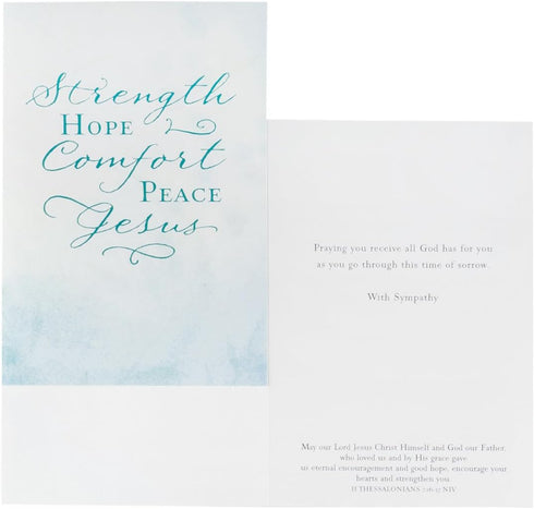 DaySpring - 12 Sympathy Boxed Cards and Envelopes (77541) - Strength Hope Comfort, 4 Design Assortment with Scripture