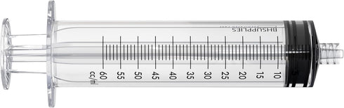 60ml 50 BH Supplies Luer Lock Tip Syringes (No Needle) - Sterile, Individually Wrapped - Syringes
